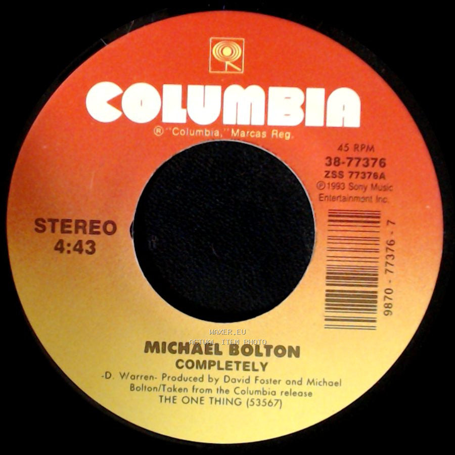 Michael Bolton - That's What Love Is All About (Live From Wembley Arena) / Completely side B