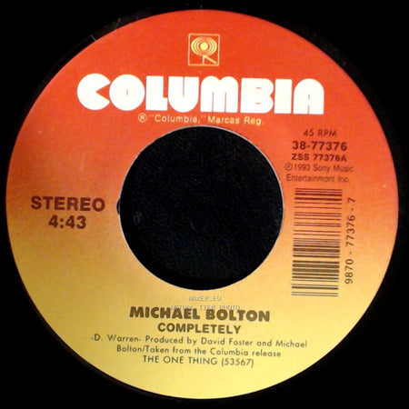 Michael Bolton - That's What Love Is All About (Live From Wembley Arena) / Completely side B