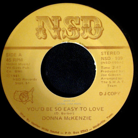 Donna Mckenzie - You'd Be So Easy To Love / You'd Be So Easy To Love side B
