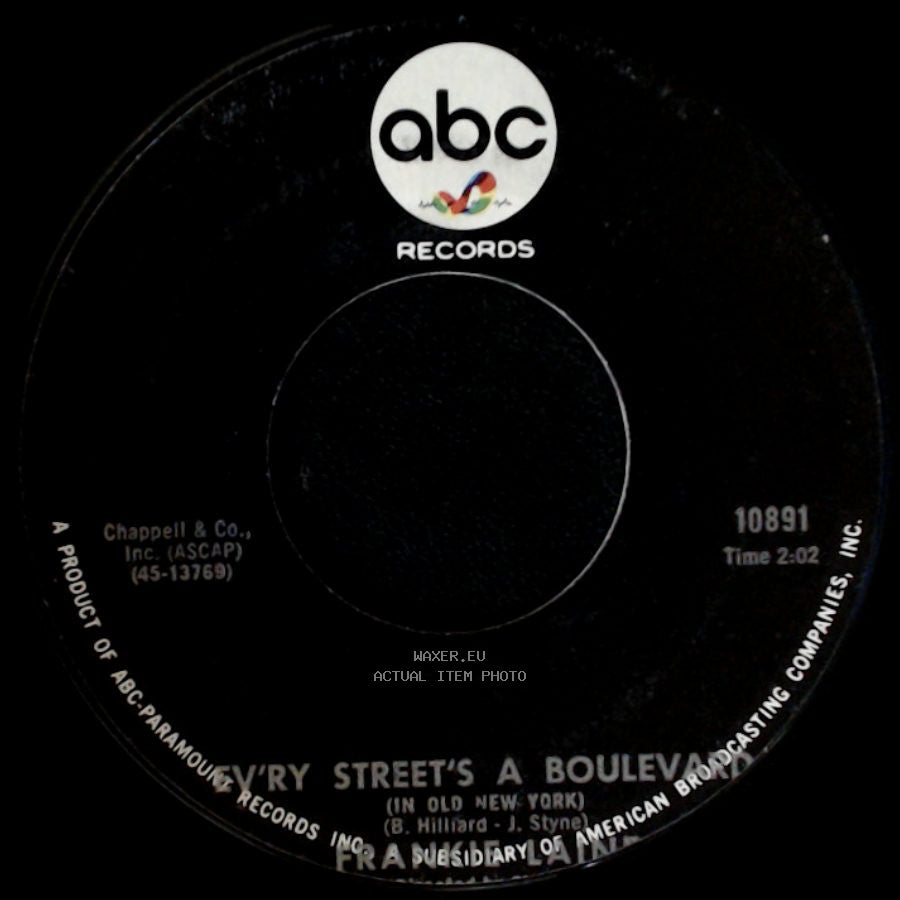 Frankie Laine - I'll Take Care Of Your Cares / Ev'ry Street's A Boulevard (In Old New York) side B