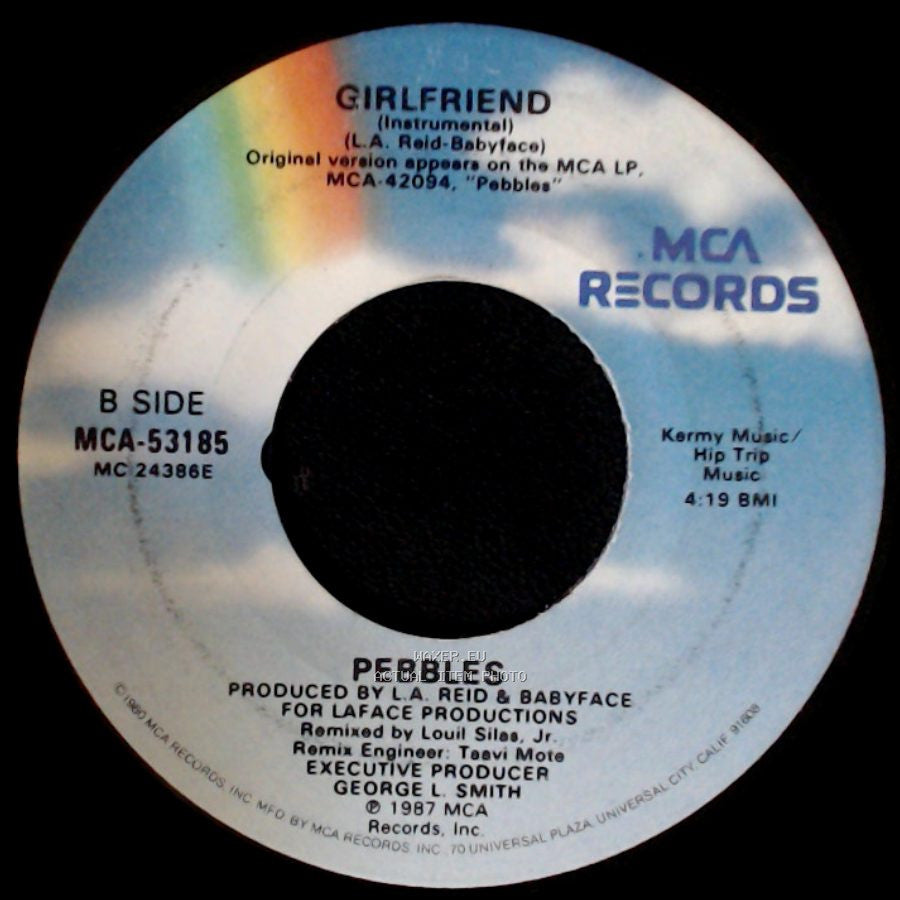Pebbles - Girlfriend / Girlfriend (Instrumental) side B