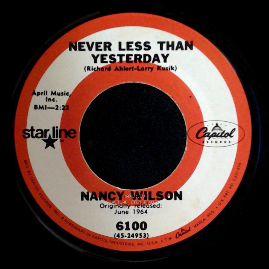 Nancy Wilson - (You Don't Know) How Glad I Am / Never Less Than Yesterday side B