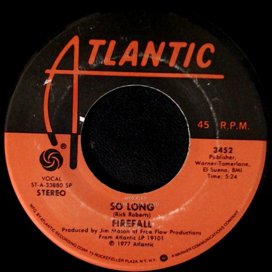 Firefall - So Long / Piece Of Paper side A