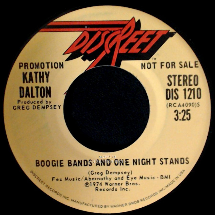 Kathy Dalton - Boogie Bands And One Night Stands / Boogie Bands And One Night Stands side A