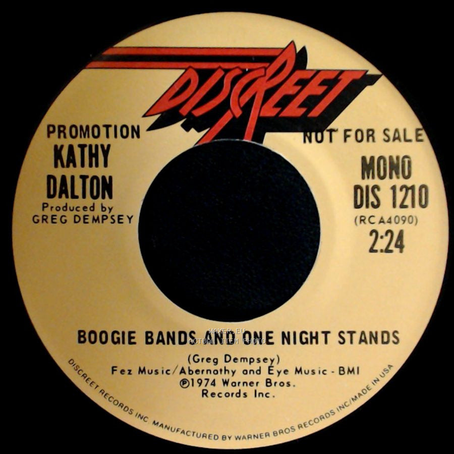 Kathy Dalton - Boogie Bands And One Night Stands / Boogie Bands And One Night Stands side B