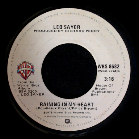Leo Sayer - No Looking Back / Raining In My Heart side B