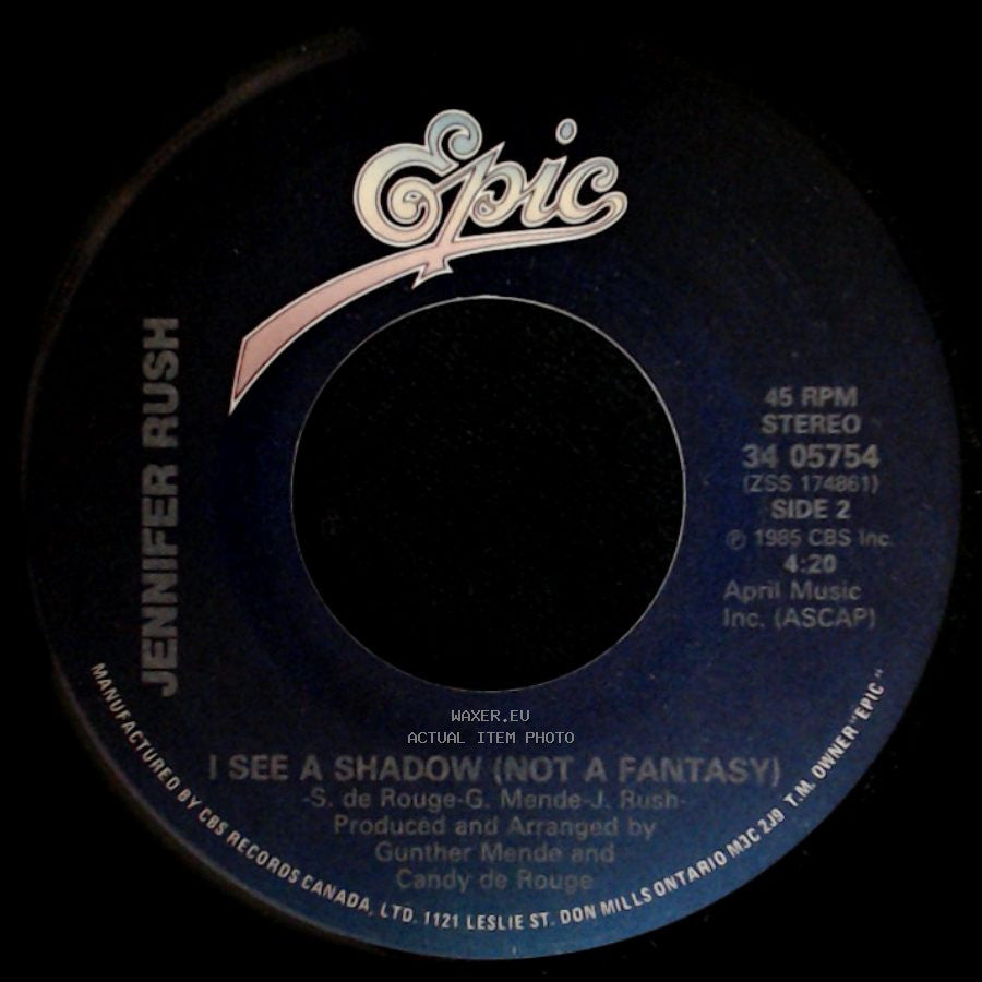 Jennifer Rush - The Power Of Love (Remix) / I See A Shadow (Not A Fantasy) side B