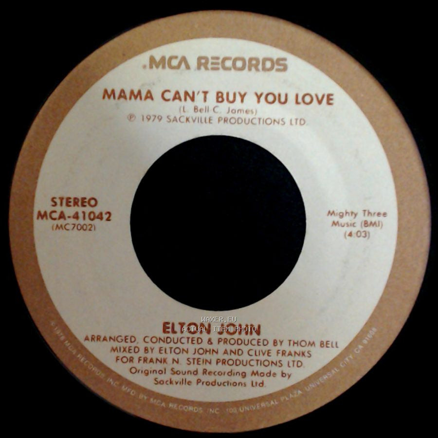 Elton John - Three Way Love Affair / Mama Can't Buy You Love side B
