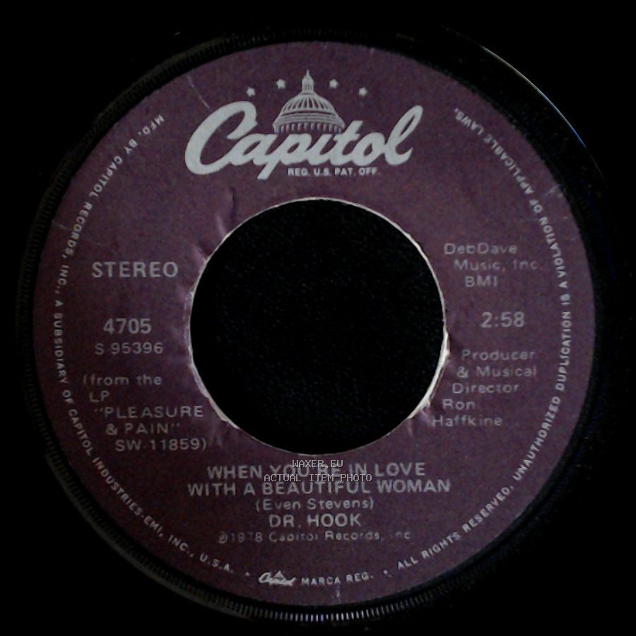 Dr. Hook - Knowing She's There / When You're In Love With A Beautiful Woman side B