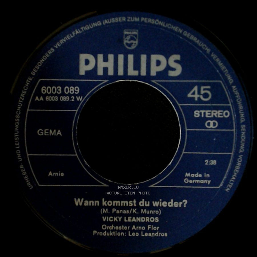 Vicky Leandros - Wann Kommst Du Wieder? / Ich Bin side A