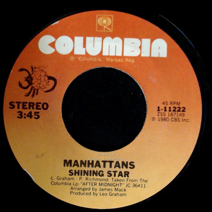 Manhattans - Shining Star / I'll Never Run Away From Love Again side A