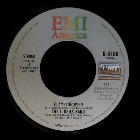 The J. Geils Band - Flamethrower / Freeze-Frame side A