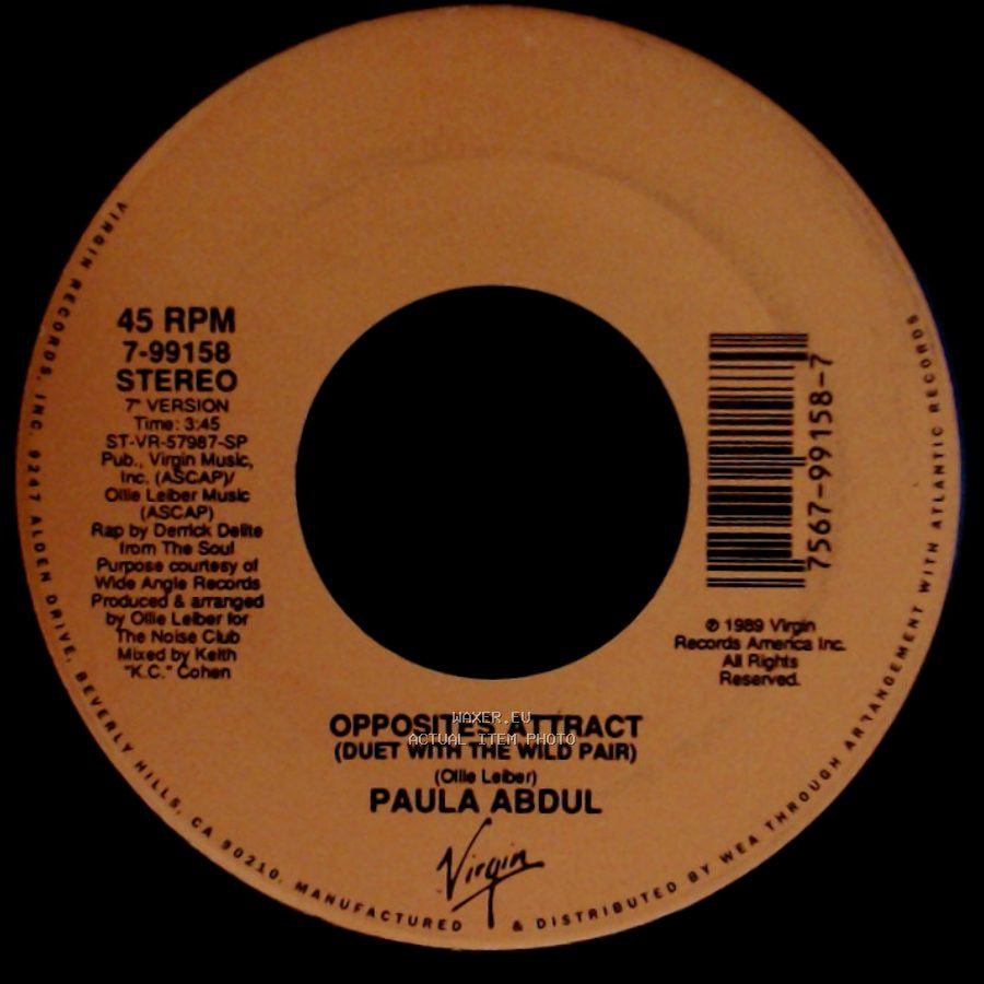 Paula Abdul - Opposites Attract (Duet With The Wild Pair) / One Or The Other side A