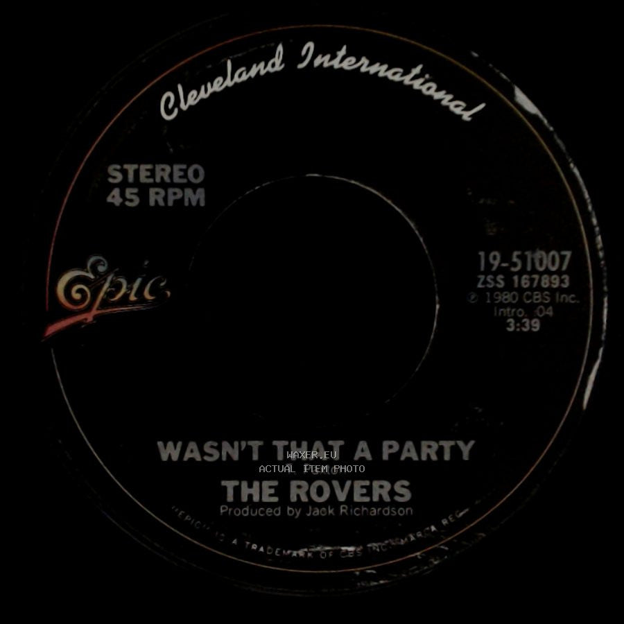 The Rovers - Wasn't That A Party / Matchstalk Men And Matchstalk Cats And Dogs side A