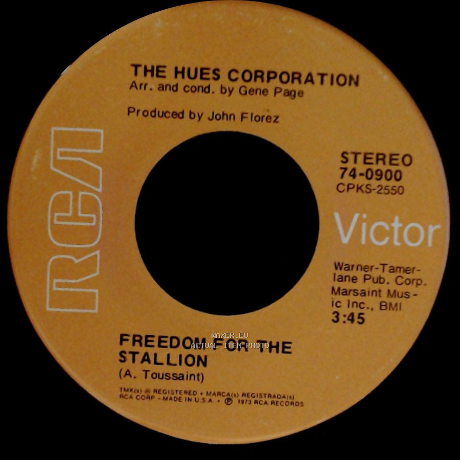 The Hues Corporation - Off My Cloud / Freedom For The Stallion side B