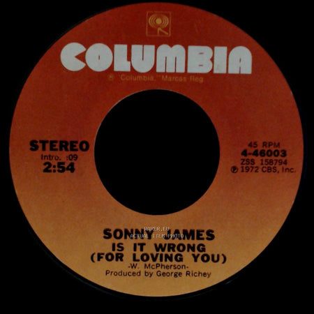 Sonny James - Is It Wrong (For Loving You) / Suddenly There's A Valley side A
