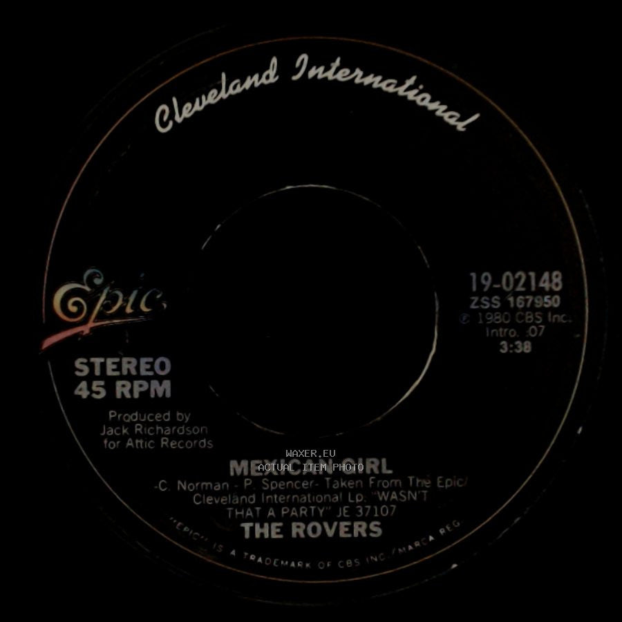 The Rovers - Pheasant Plucker's Son / Mexican Girl side B