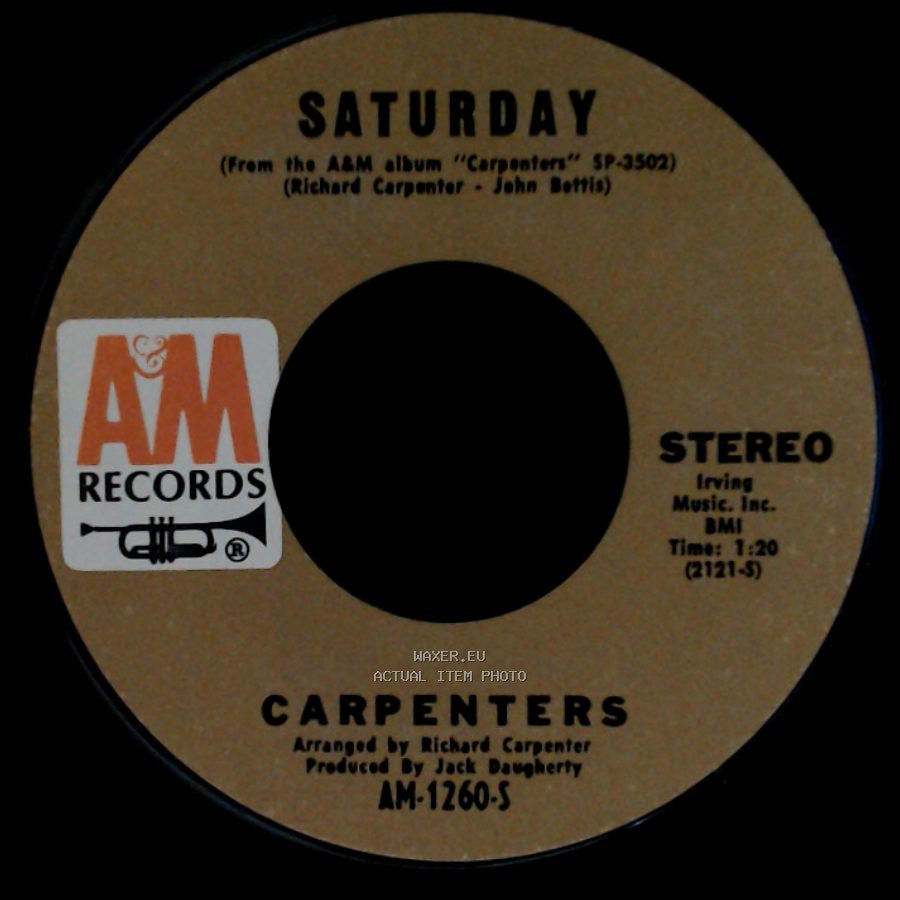 Carpenters - Rainy Days And Mondays / Saturday side B