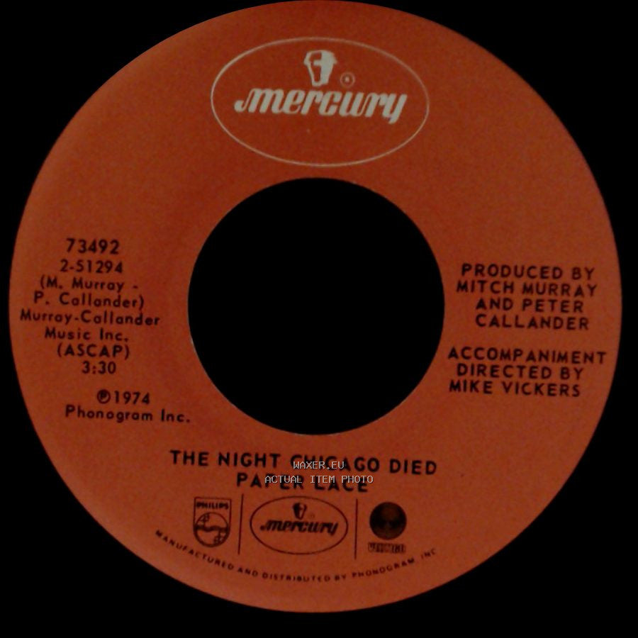 Paper Lace - Can You Get It When You Want It / The Night Chicago Died side B