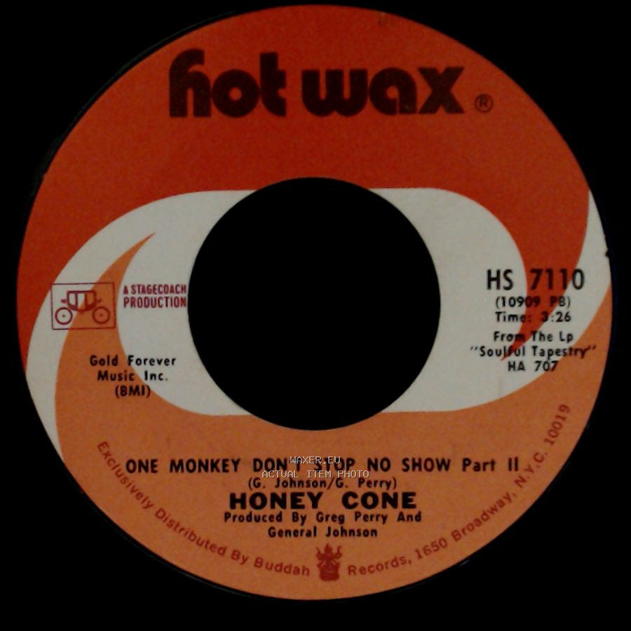 Honey Cone - One Monkey Don't Stop No Show Part Ii / One Monkey Don't Stop No Show Part I side A