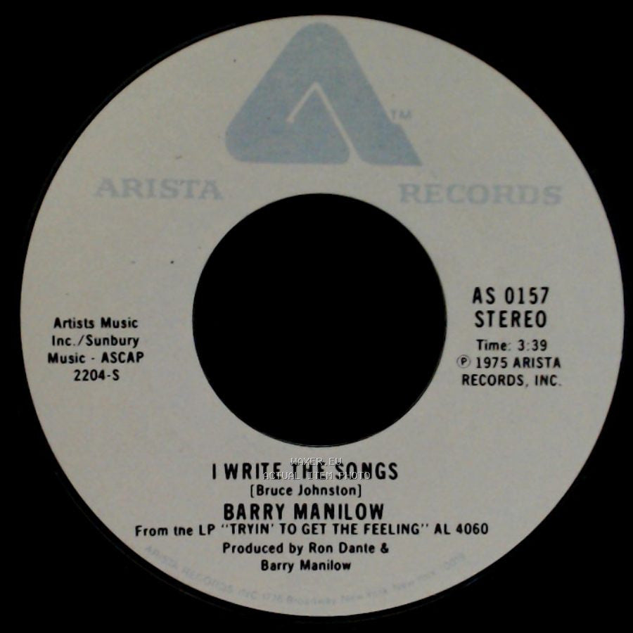 Barry Manilow - I Write The Songs / A Nice Boy Like Me side A
