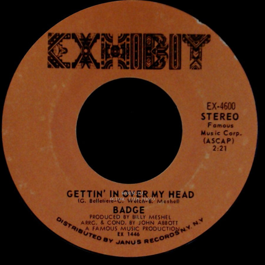 Badge - Gettin' In Over My Head / It's Straight Ahead side A