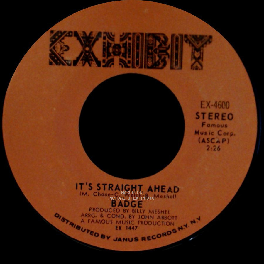 Badge - Gettin' In Over My Head / It's Straight Ahead side B