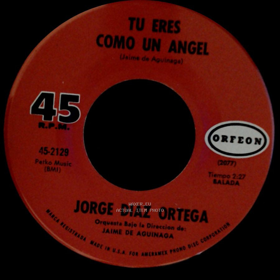 Jorge Diaz Ortega - Loco De Amor / Tu Eres Como Un Angel side B