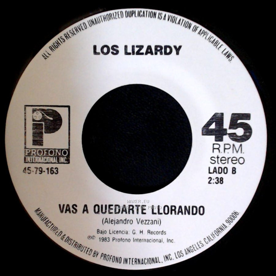 Los Lizardy - Tenias Que Ser Tan Cruel / Vas A Quedarte Llorando side B