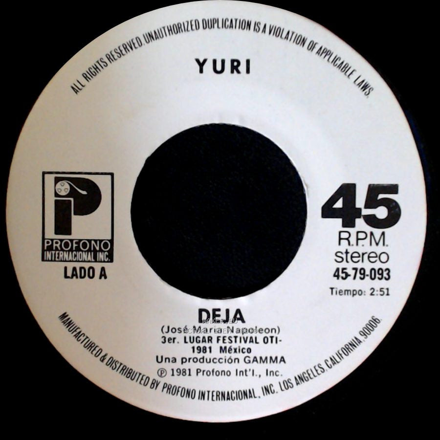 Yuri - Deja / Nuestro Dia side A