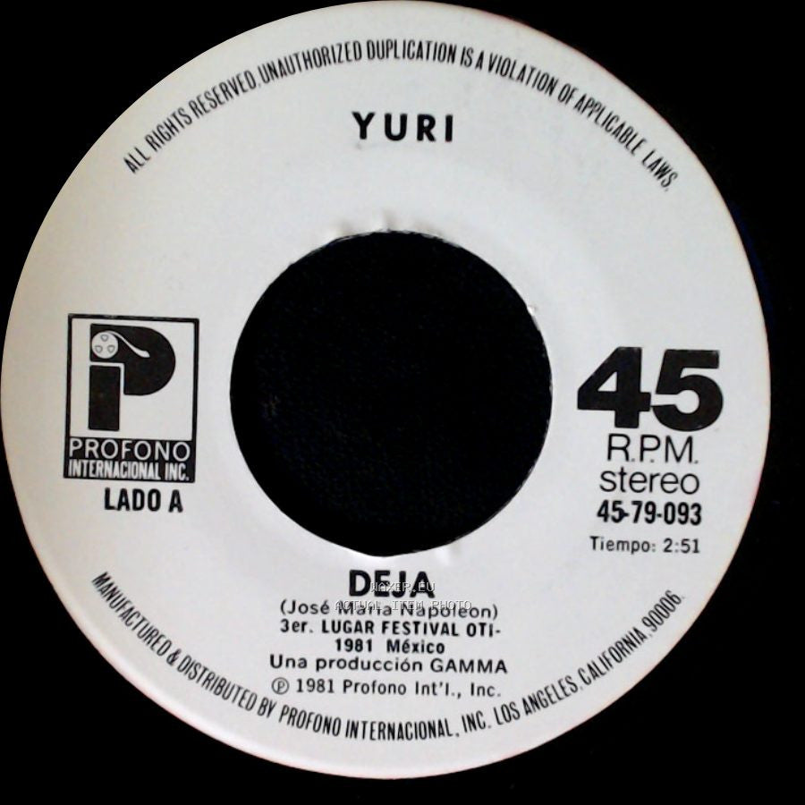 Yuri - Deja / Nuestro Dia side A