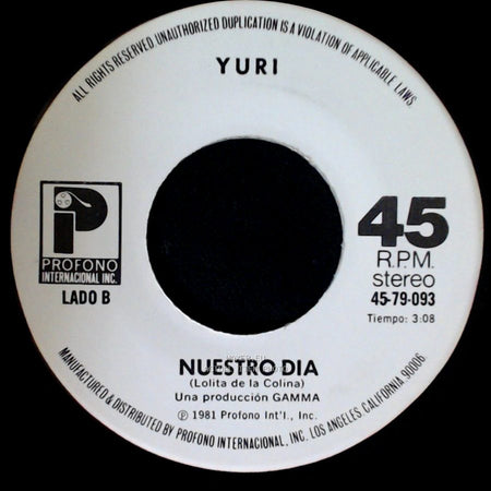 Yuri - Deja / Nuestro Dia side B