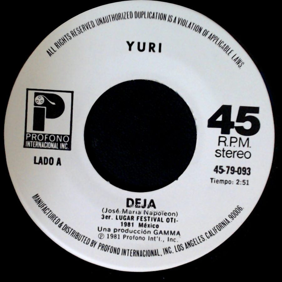 Yuri - Deja / Nuestro Dia (Lolita De La Colina) side A