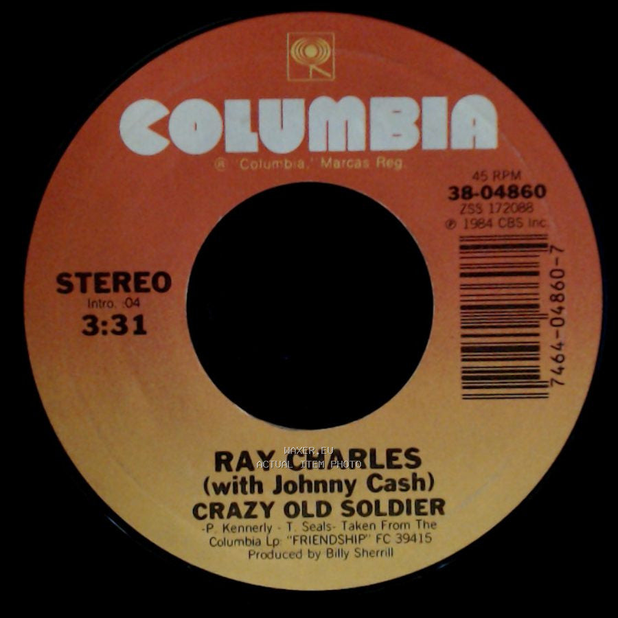 Ray Charles (With Mickey Gilley) / Ray Charles (With Johnny Cash) - It Ain't Gonna Worry My Mind / Crazy Old Soldier side B