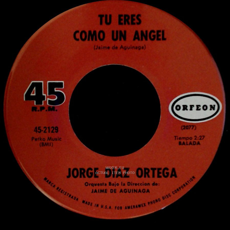 Jorge Diaz Ortega - Loco De Amor / Tu Eres Como Un Angel side B