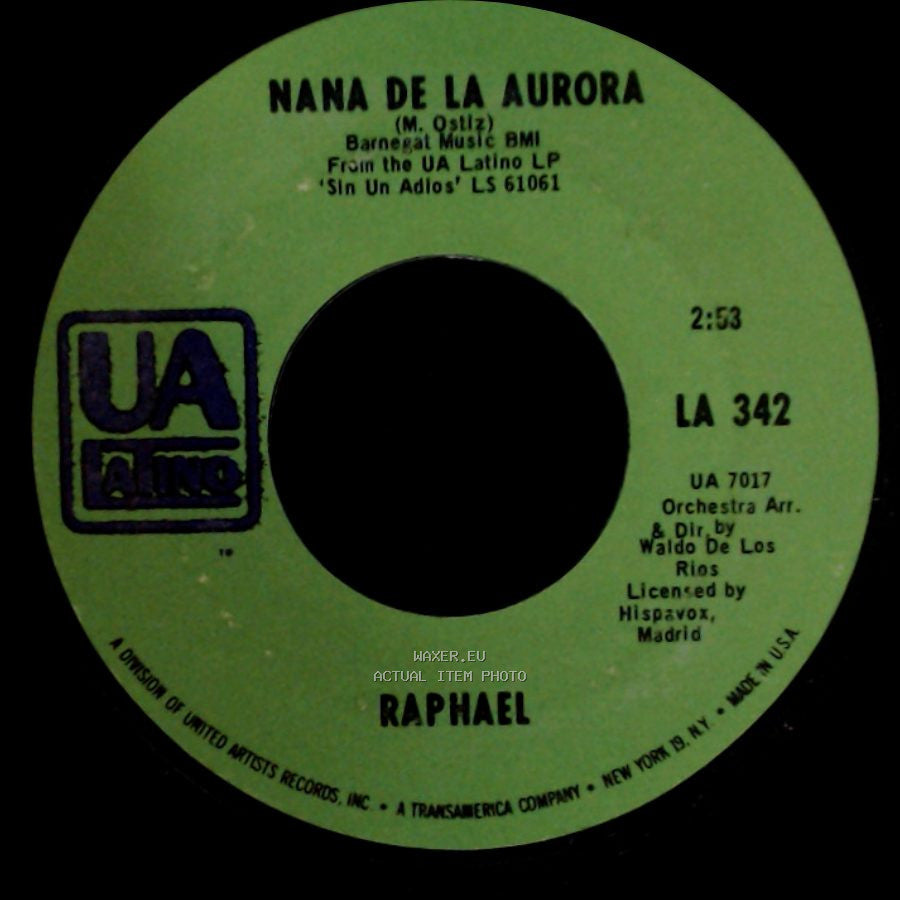 Raphael - No Me Amenaces / Nana De La Aurora side B