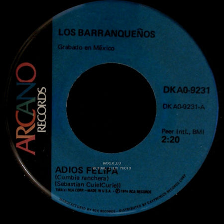 Los Barranqueños - La Coleciala / Adios Felipa side B
