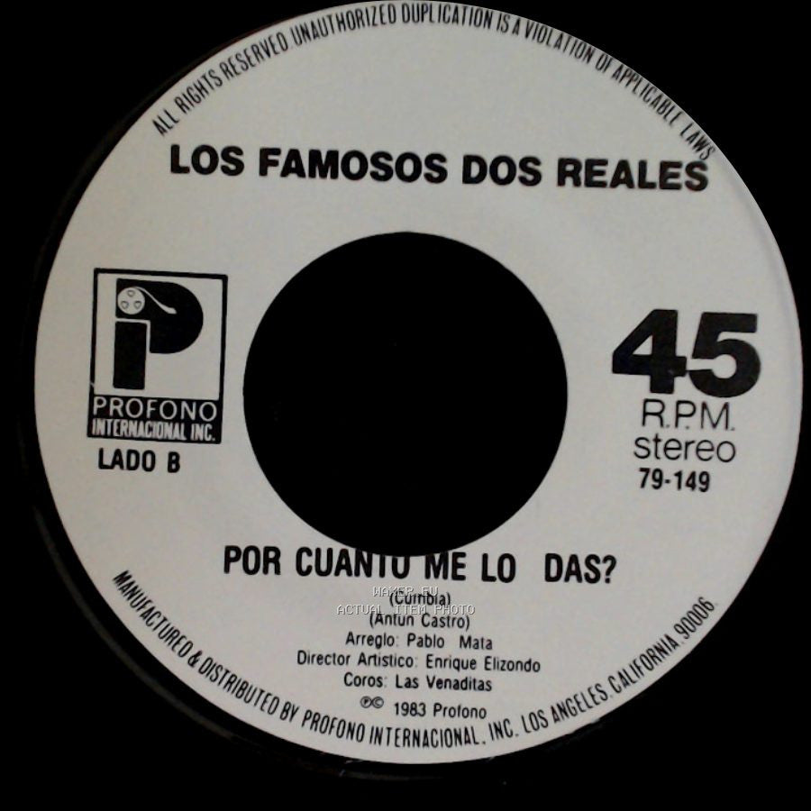 Los Famosos Dos Reales - Caballo Viejo / Por Cuanto Me Lo Das? side B
