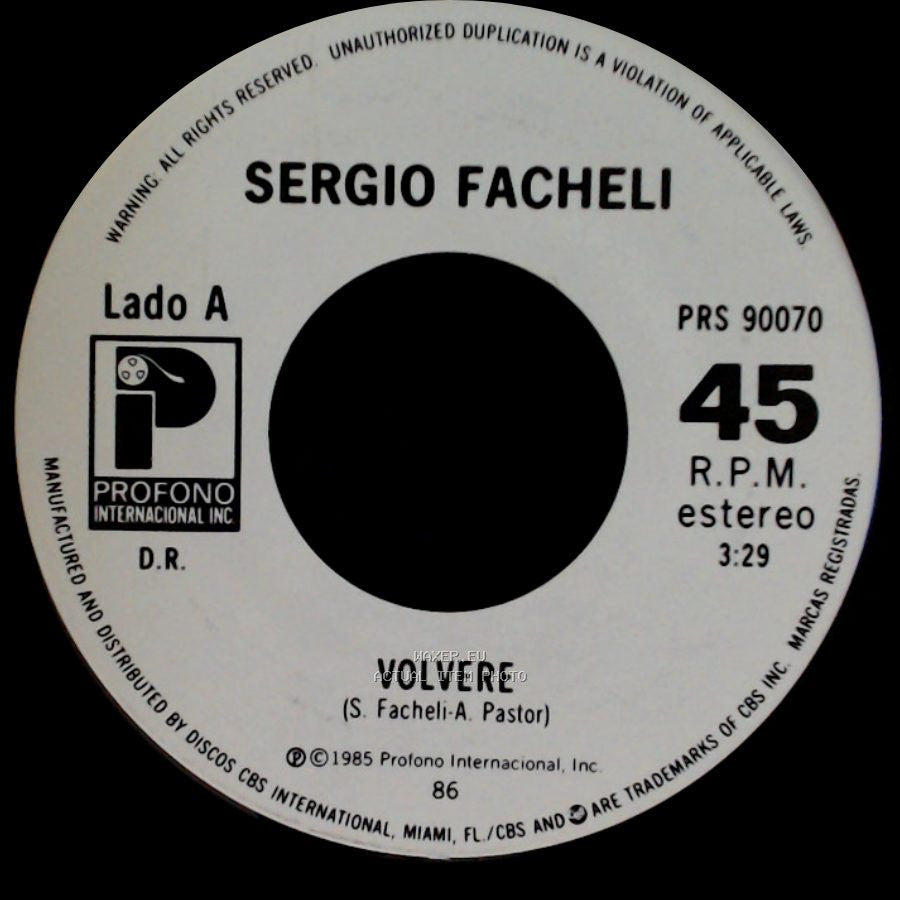 Sergio Facheli - Volvere / Tu side A