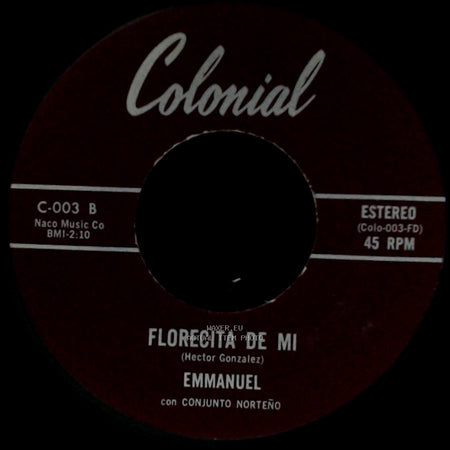 Emmanuel - Florecita De Mi / No Me Mates side B