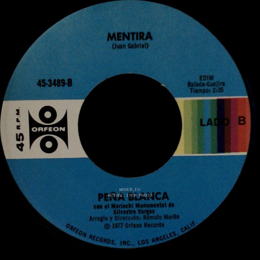 Peña Blanca - Quisiera Ser Una Carta / Mentira side B