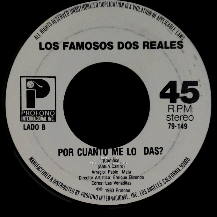 Los Famosos Dos Reales - Caballo Viejo / Por Cuanto Me Lo Das? side B