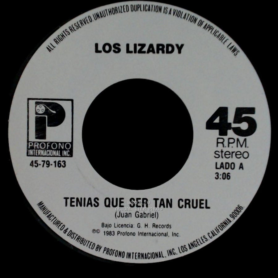 Los Lizardy - Tenias Que Ser Tan Cruel / Vas A Quedarte Llorando side A