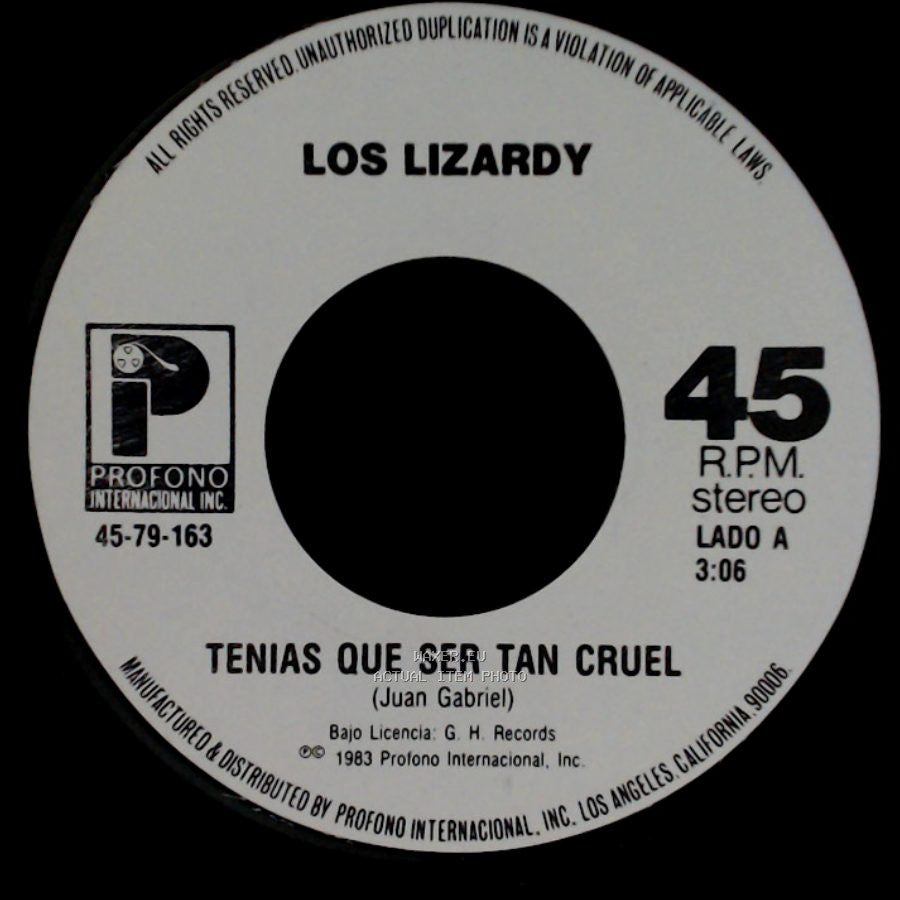 Los Lizardy - Tenias Que Ser Tan Cruel / Vas A Quedarte Llorando side A