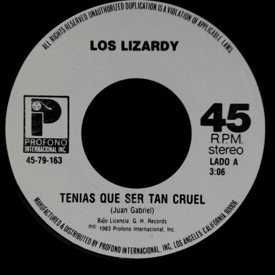 Los Lizardy - Tenias Que Ser Tan Cruel / Vas A Quedarte Llorando side A