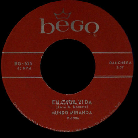 Mundo Miranda - En Cada Vida / No Puede Ser side A