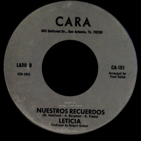 Leticia - Una Vez Te Di Mi Amor / Nuestros Recuerdos side B