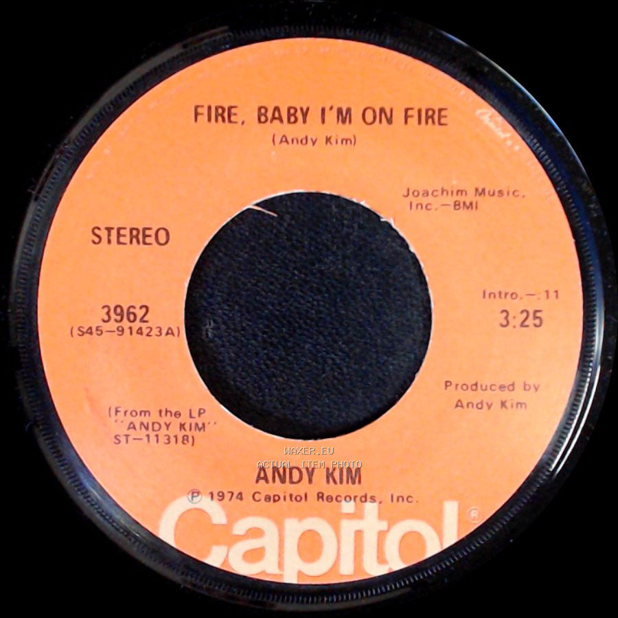 Andy Kim - Here Comes The Mornin' / Fire, Baby I'm On Fire side B