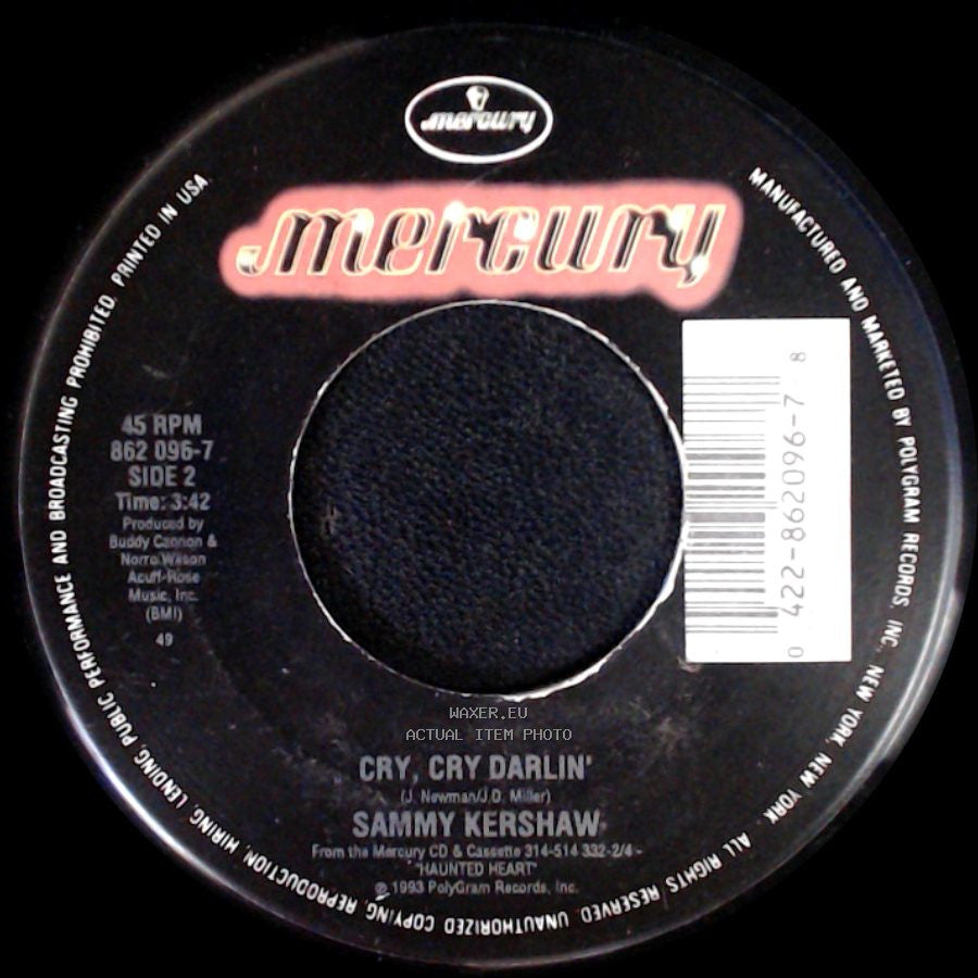 Sammy Kershaw - Haunted Heart / Cry, Cry Darlin' side B