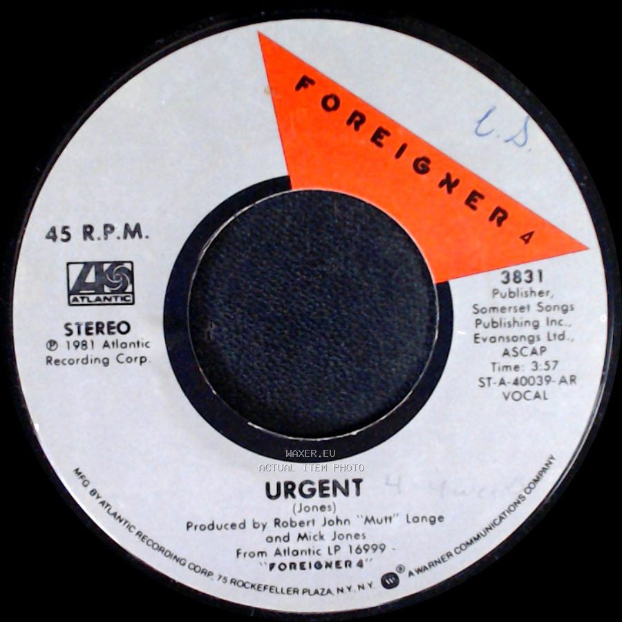 Foreigner - Girl On The Moon / Urgent side B